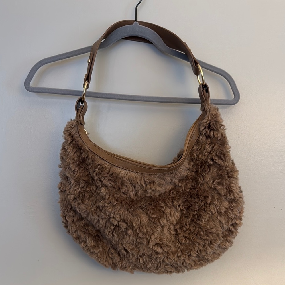 ASOS Brown Faux Fur Hobo Bag with Plush Texture